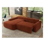 Narożnik CUBO L - strona lewa - pomarańczowy, plusz