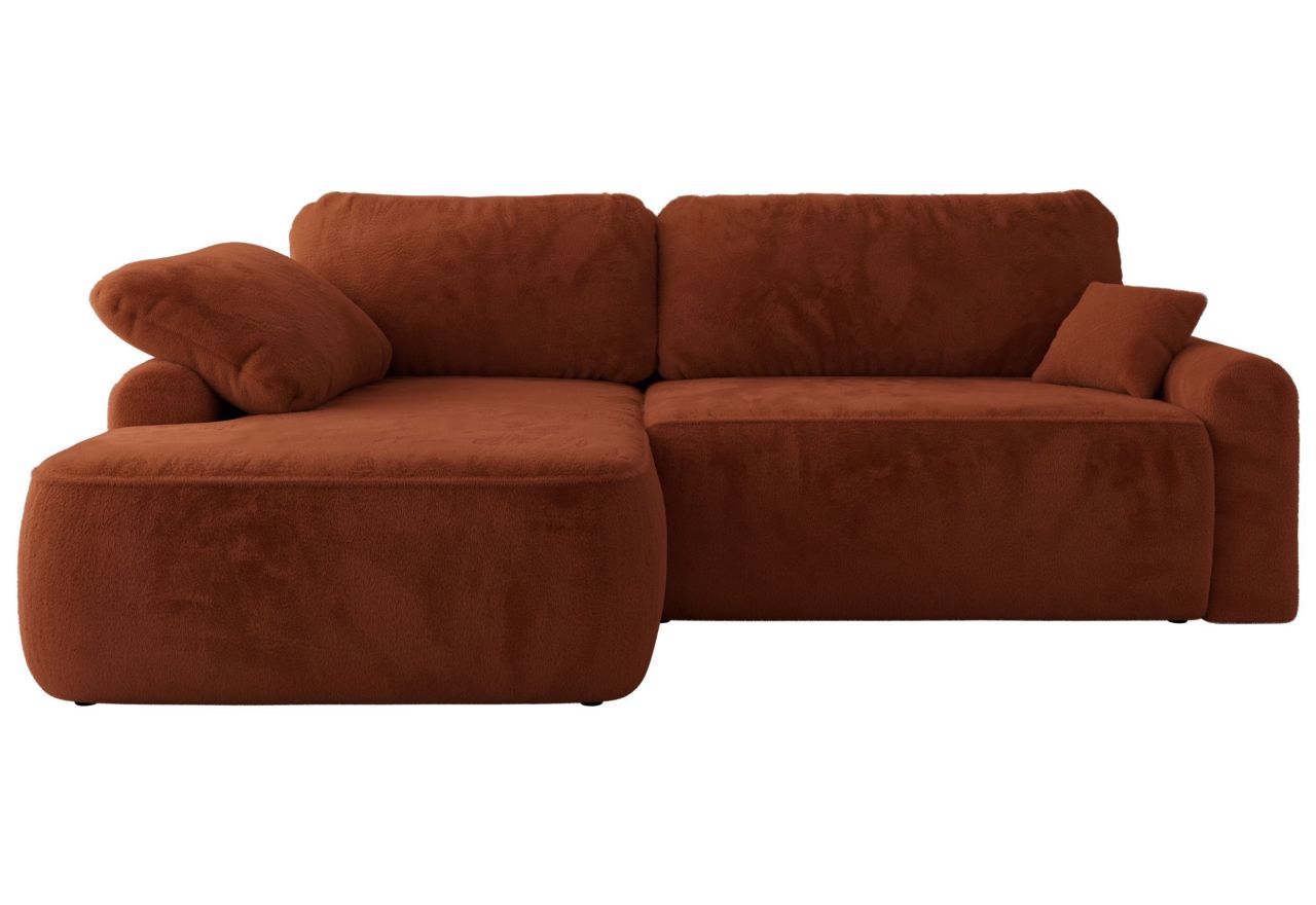 Narożnik CUBO L - strona lewa - pomarańczowy, plusz