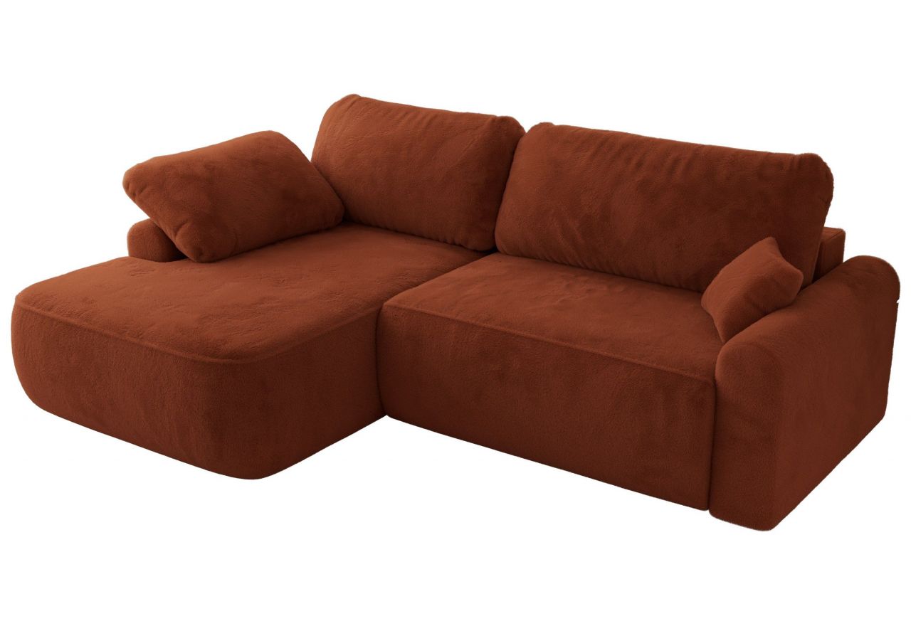 Narożnik CUBO L - strona lewa - pomarańczowy, plusz