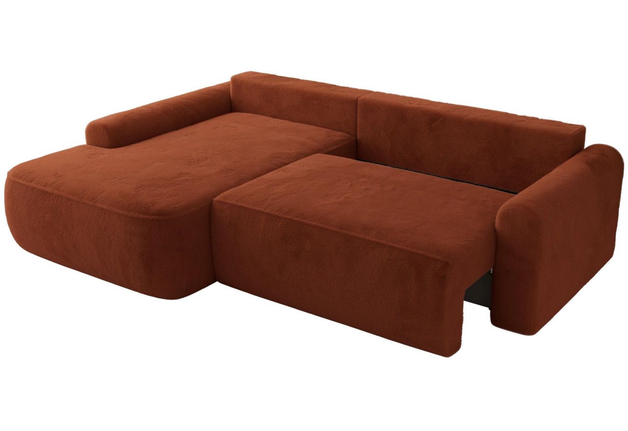 Narożnik CUBO L - strona lewa - pomarańczowy, plusz