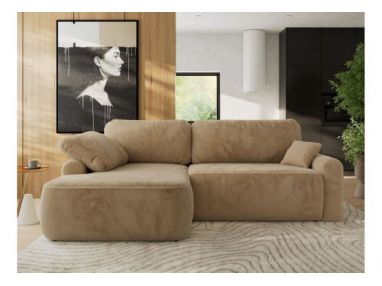 Narożnik CUBO L - strona lewa - beżowy, plusz