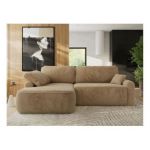 Narożnik CUBO L - strona lewa - beżowy, plusz