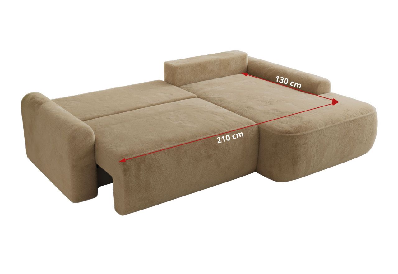 Narożnik CUBO L - strona lewa - beżowy, plusz