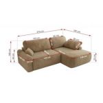 Narożnik CUBO L - strona lewa - beżowy, plusz