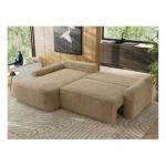 Narożnik CUBO L - strona lewa - beżowy, plusz