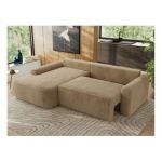 Narożnik CUBO L - strona lewa - beżowy, plusz