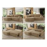 Narożnik CUBO L - strona lewa - beżowy, plusz