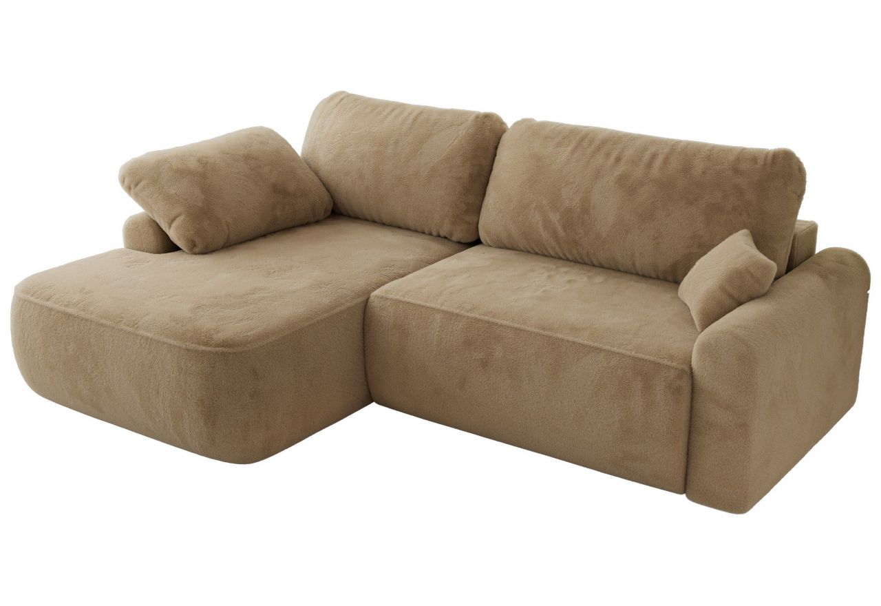 Narożnik CUBO L - strona lewa - beżowy, plusz