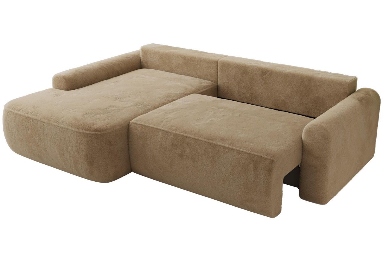 Narożnik CUBO L - strona lewa - beżowy, plusz