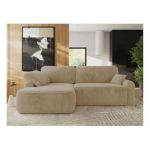 Narożnik CUBO L - strona lewa - kremowy, plusz