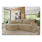 Narożnik CUBO L - strona lewa - kremowy, plusz