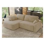 Narożnik CUBO L - strona lewa - kremowy, plusz