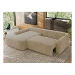 Narożnik CUBO L - strona lewa - kremowy, plusz