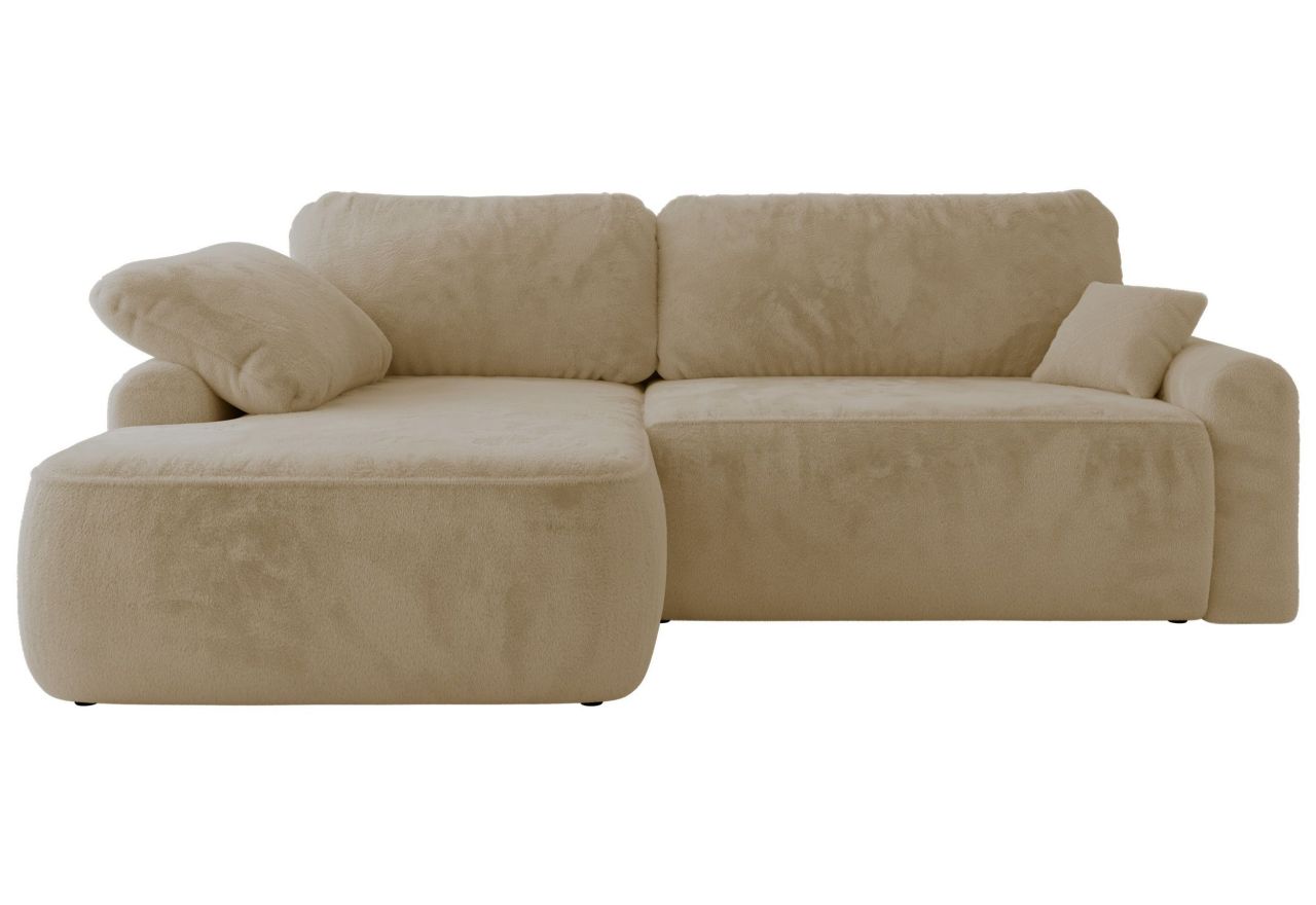 Narożnik CUBO L - strona lewa - kremowy, plusz