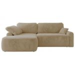 Narożnik CUBO L - strona lewa - kremowy, plusz