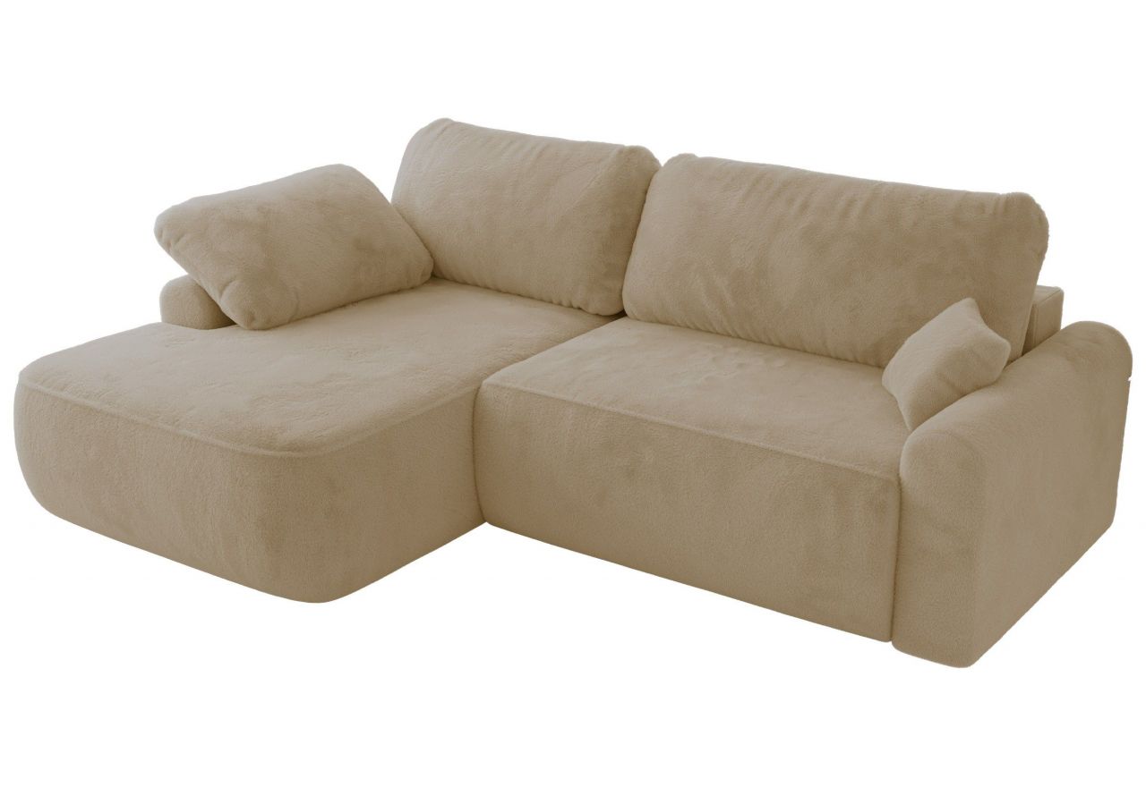 Narożnik CUBO L - strona lewa - kremowy, plusz