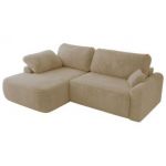 Narożnik CUBO L - strona lewa - kremowy, plusz