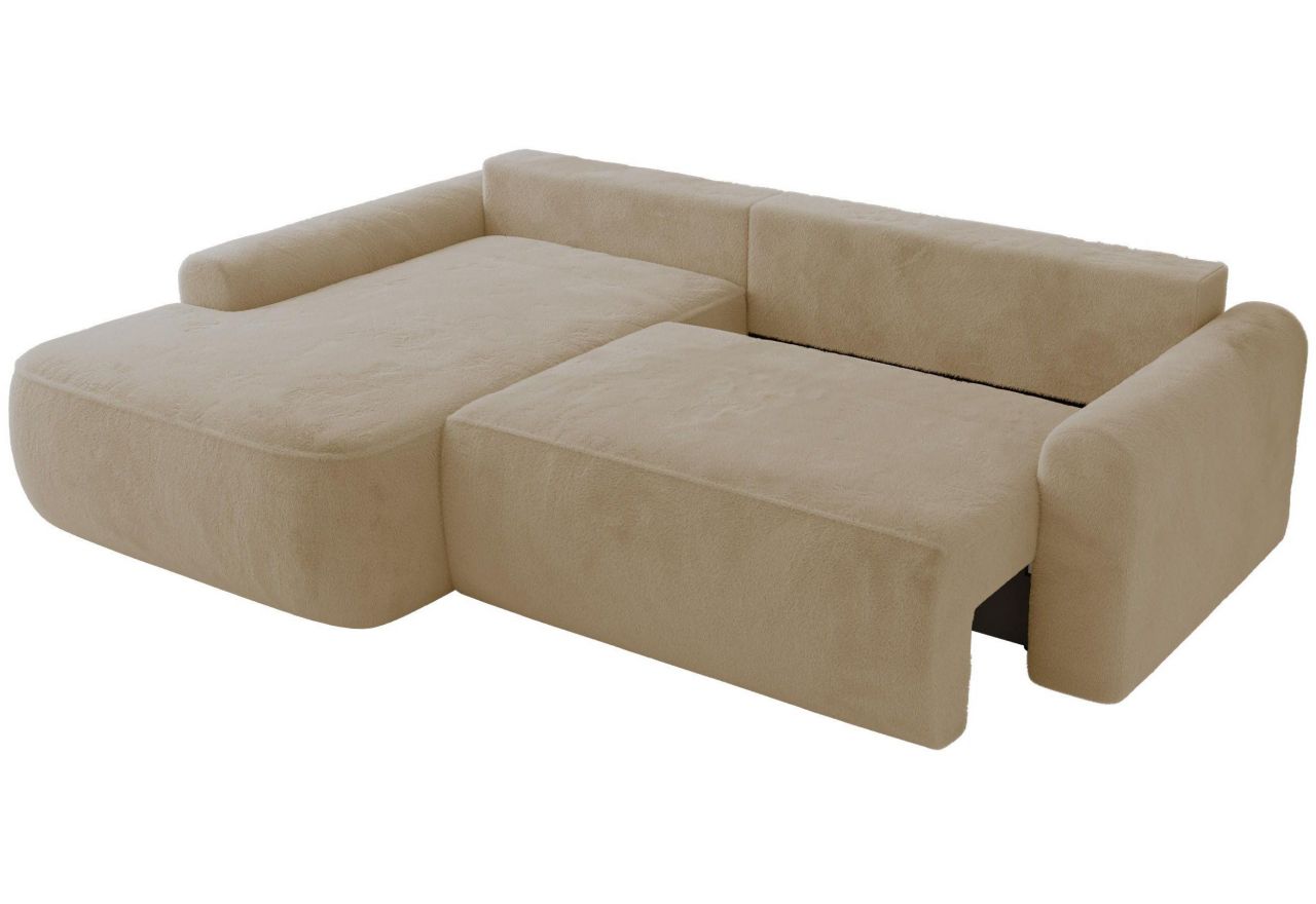 Narożnik CUBO L - strona lewa - kremowy, plusz