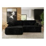 Narożnik CUBO L - strona lewa - czarny, plusz