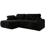 Narożnik CUBO L - strona lewa - czarny, plusz