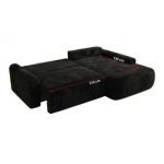 Narożnik CUBO L - strona lewa - czarny, plusz