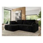 Narożnik CUBO L - strona lewa - czarny, plusz