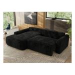 Narożnik CUBO L - strona lewa - czarny, plusz