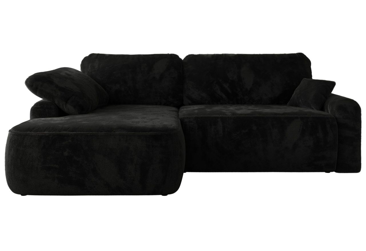 Narożnik CUBO L - strona lewa - czarny, plusz