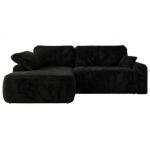 Narożnik CUBO L - strona lewa - czarny, plusz