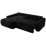 Narożnik CUBO L - strona lewa - czarny, plusz