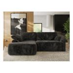 Narożnik CUBO L - strona lewa - ciemnoszary, plusz