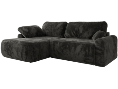 Narożnik CUBO L - strona lewa - ciemnoszary, plusz