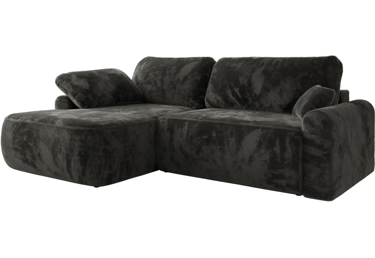 Narożnik CUBO L - strona lewa - ciemnoszary, plusz