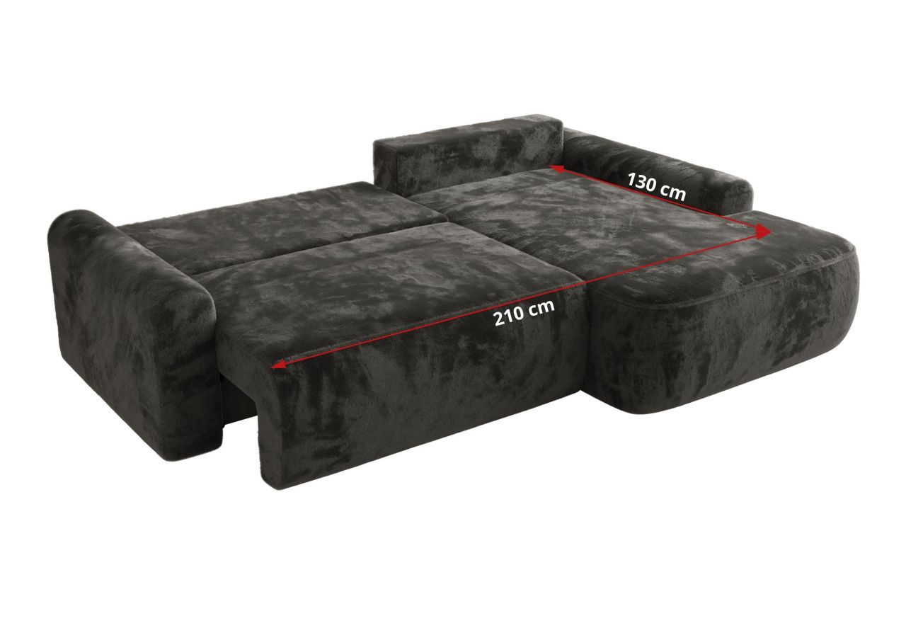 Narożnik CUBO L - strona lewa - ciemnoszary, plusz