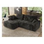 Narożnik CUBO L - strona lewa - ciemnoszary, plusz