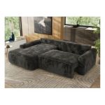 Narożnik CUBO L - strona lewa - ciemnoszary, plusz