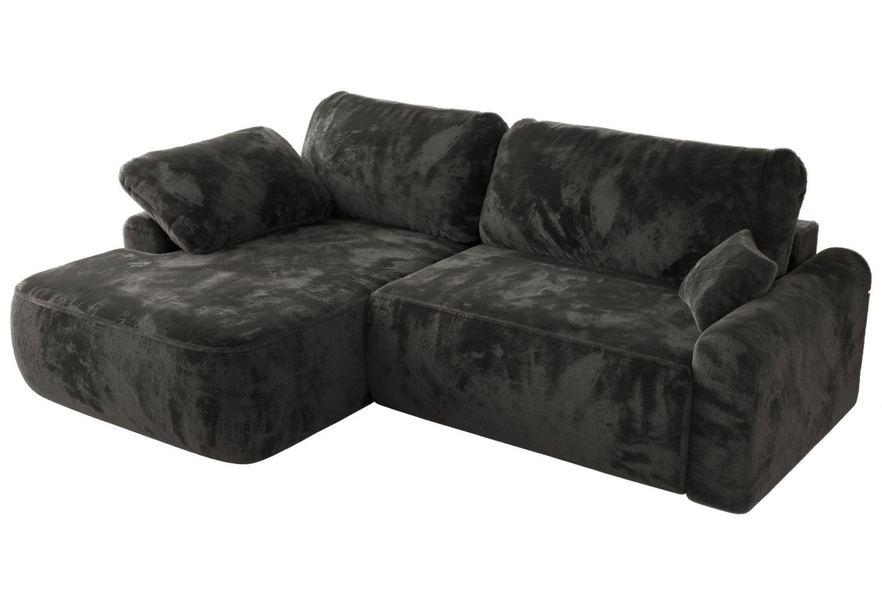 Narożnik CUBO L - strona lewa - ciemnoszary, plusz