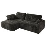 Narożnik CUBO L - strona lewa - ciemnoszary, plusz