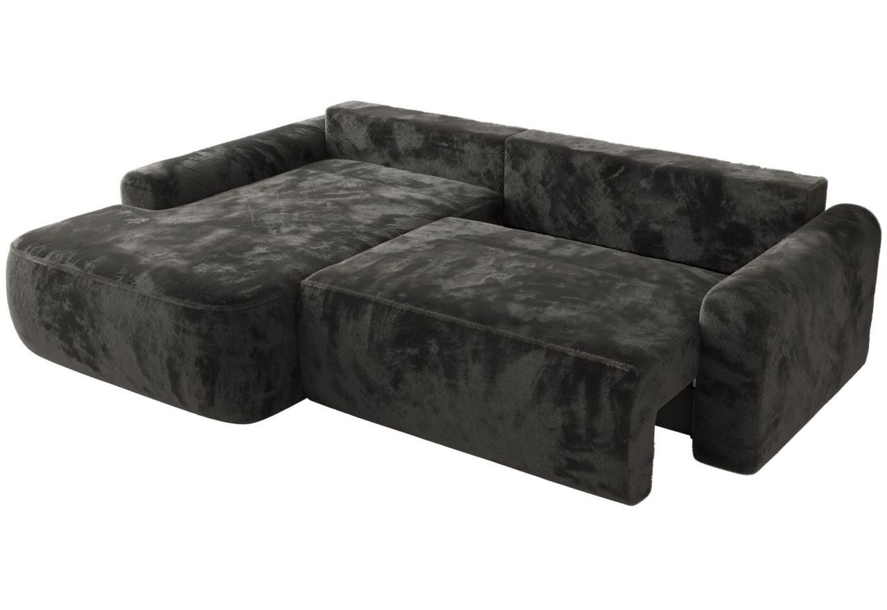 Narożnik CUBO L - strona lewa - ciemnoszary, plusz