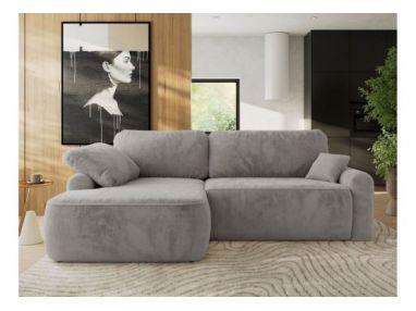 Narożnik CUBO L - strona lewa - jasnoszary, plusz