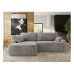 Narożnik CUBO L - strona lewa - jasnoszary, plusz