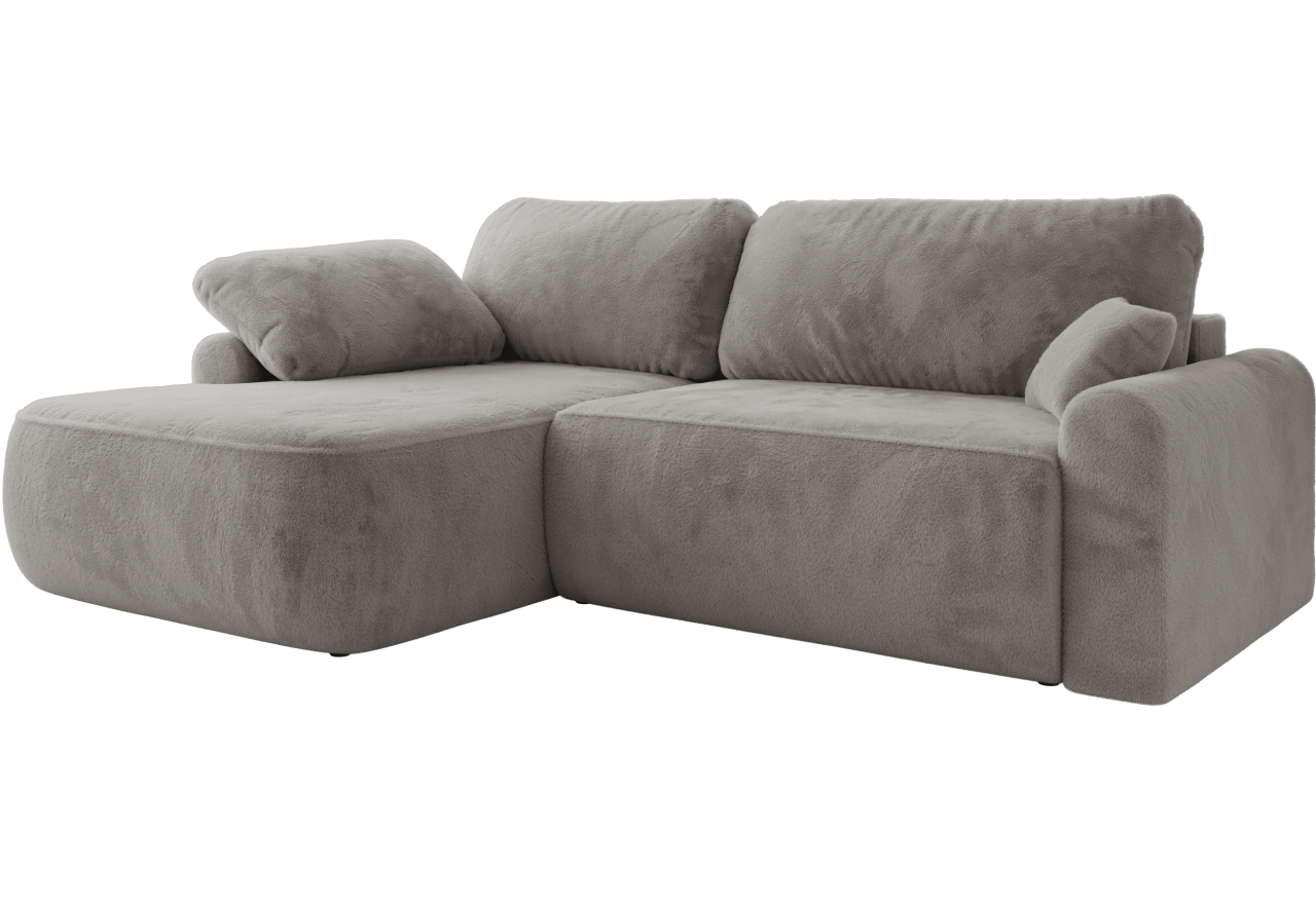 Narożnik CUBO L - strona lewa - jasnoszary, plusz