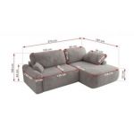 Narożnik CUBO L - strona lewa - jasnoszary, plusz