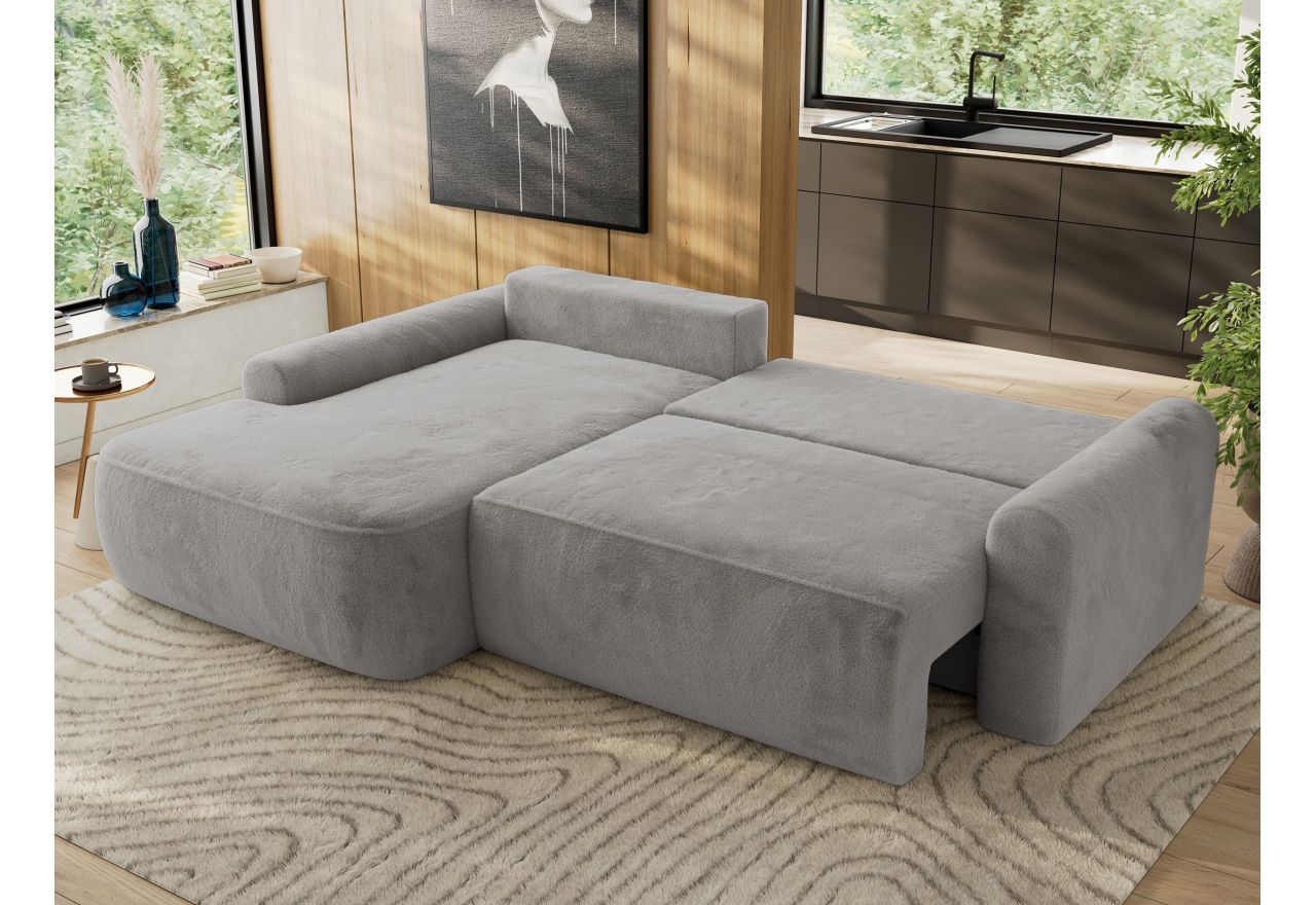 Narożnik CUBO L - strona lewa - jasnoszary, plusz