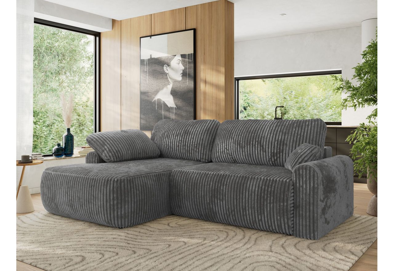 Narożnik CUBO L - strona lewa - szary, sztruks