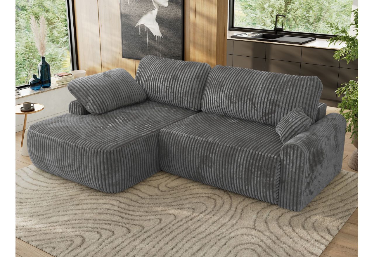 Narożnik CUBO L - strona lewa - szary, sztruks