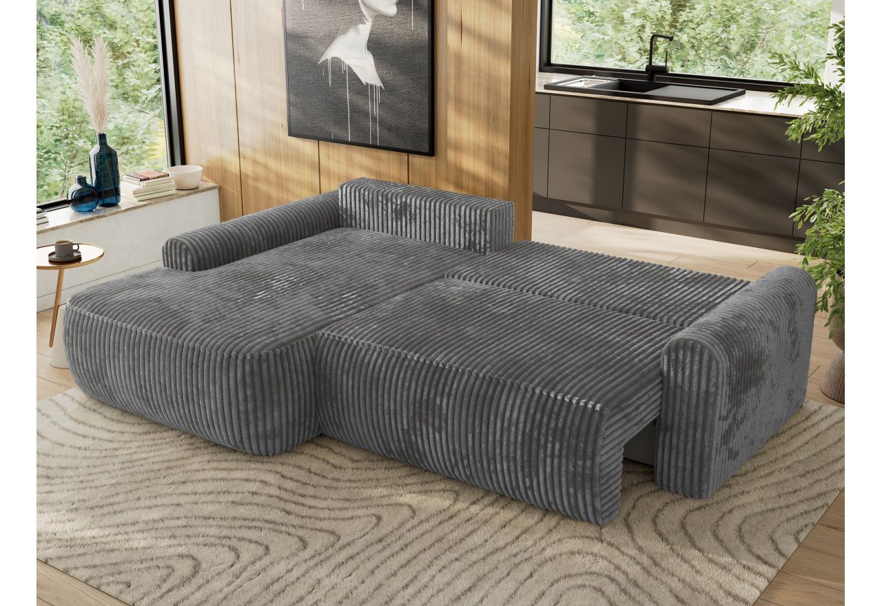 Narożnik CUBO L - strona lewa - szary, sztruks