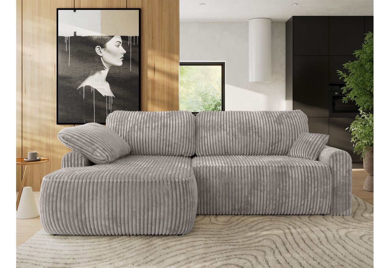 Narożnik CUBO L - strona lewa - jasnoszary, sztruks