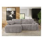 Narożnik CUBO L - strona lewa - jasnoszary, sztruks