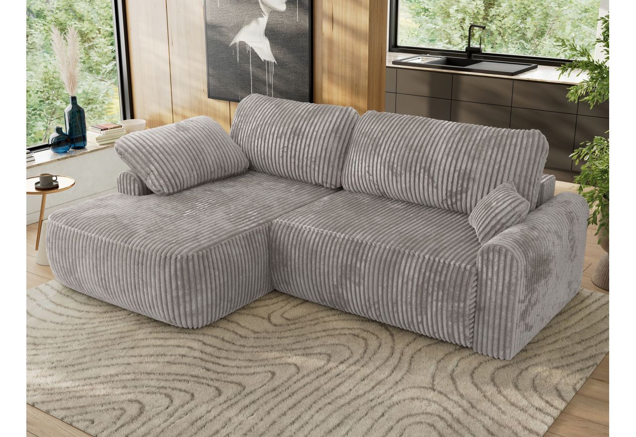 Narożnik CUBO L - strona lewa - jasnoszary, sztruks